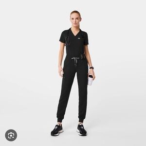 Figs Black Track Pants & Joggers